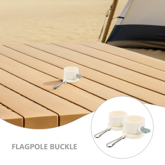WESIEVYA 2Pcs Beige Flag Pole Rings Rotating Flag Clips for Garden with Durable Design