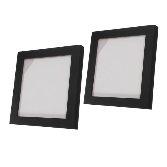 WESIEVYA 2Pcs Black Vinyl Record Frames for Wall Display and Cd Storage Holder with Stylish Modern Design