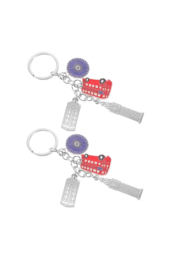 2Pcs British Union Jack Keychain Set Portable Accessory Perfect for Luggage Or Bag Decoration