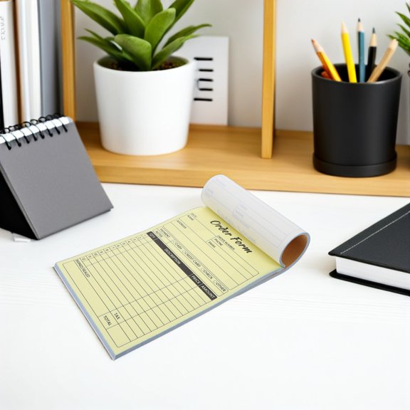 WESIEVYA 2Pcs Business Receipt Book White Invoice Receipt Book for Retail Restaurant Order Management