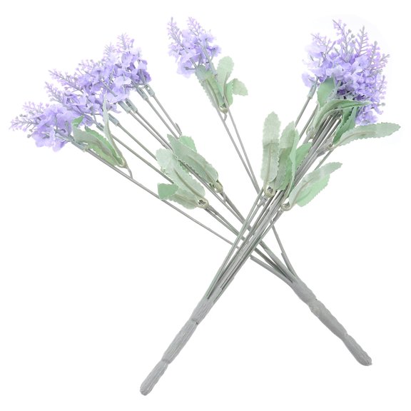WESIEVYA 2Pcs Faux Lavender Bouquet Plastic Flowers for Elegant Table Setting and Home Decor