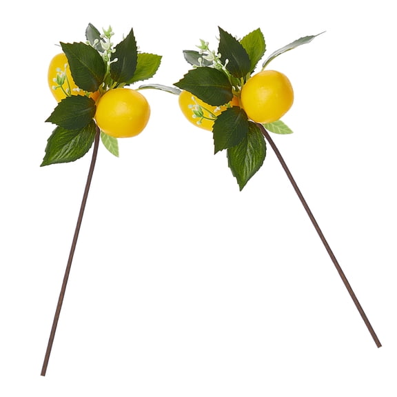 WESIEVYA 2Pcs Lemon Shape Artificial Fruit Stems For Vase Bouquet And Flower Arrangement Homeowners Craft Enthusiasts