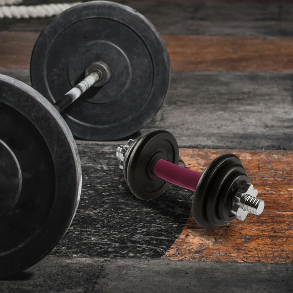 WESIEVYA 2Pcs Polyester Barbell Sleeve Pad Protectors with Anti Skid Grip for Weight Lifting Training
