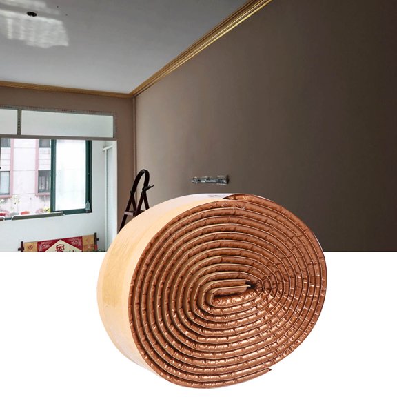 WESIEVYA 2Pcs Self Adhesive Wall Sticker Golden Waterproof Pe Material 3D Wall Border for Home Interior