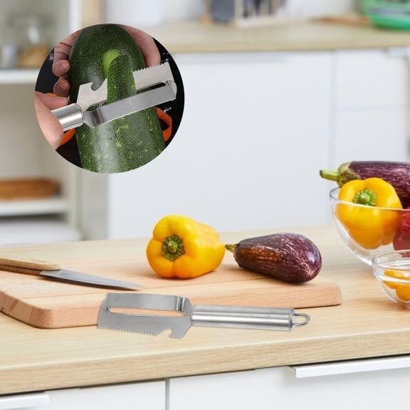 WESIEVYA 2Pcs Stainless Steel Mango Peelers for Kitchen Use Practical Fruit Peelers in Plated Silver
