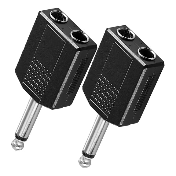 WESIEVYA 2Pcs Stereo Audio Jack Converter 635Mm Male to Dual Female Mono Connectors for Gardening
