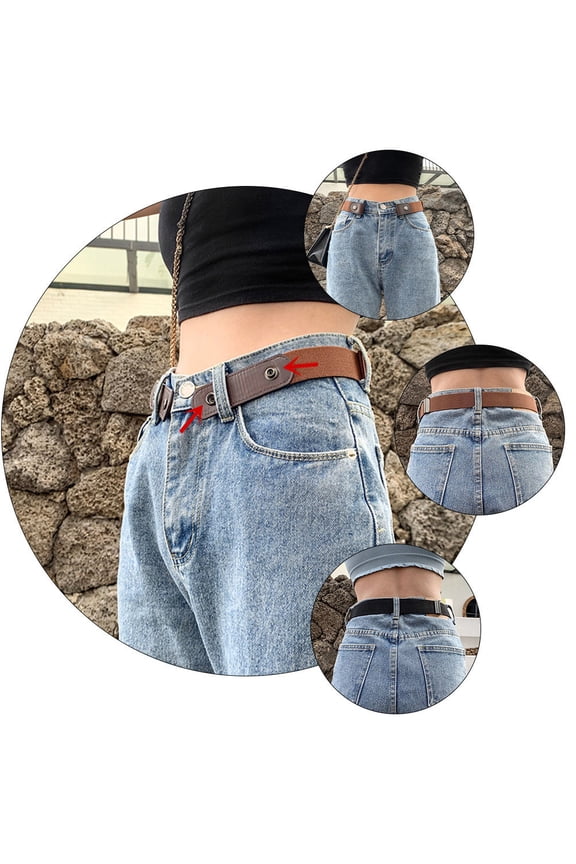 2Pcs Stretch No Buckle Waist Strap for Trousers and Jeans Fashion Accessories Assorted Colors