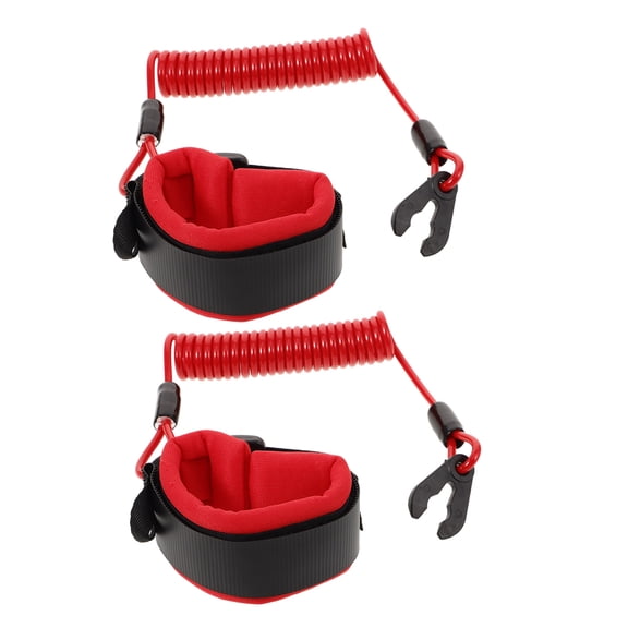 WESIEVYA 2Pcs Universal Boat Motor Tether Cord with Emergency Pull and Floating Safety Design in Red