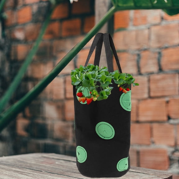 WESIEVYA 2Pcs Upside Down Strawberry Planters with Drainage and Breathable Nonwoven Material for Outdoors