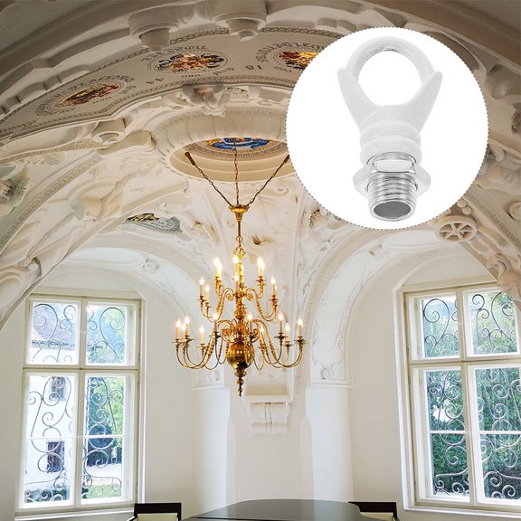WESIEVYA 2Pcs White Light Pendant Fitting Ceiling Loop for Hanging Lampshade Compatible with E27 Socket
