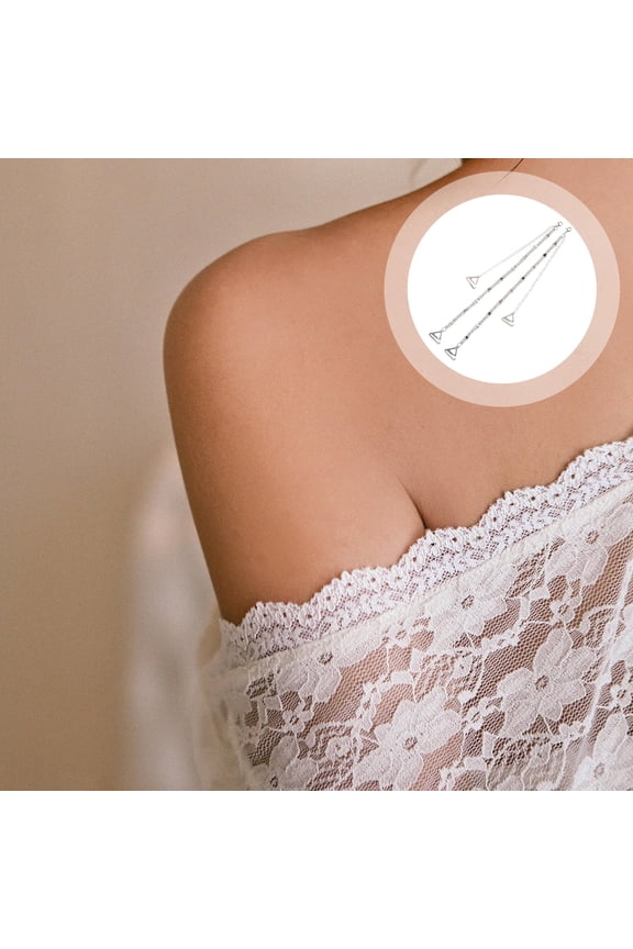 2Pcs Wide Strap Bras for Women with Star-shaped Design Metal and Acrylic 11x0.9in