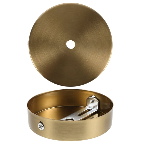 WESIEVYA 2Sets Metal Ceiling Canopy Kit Golden Pendant Light Plate for Easy Installation