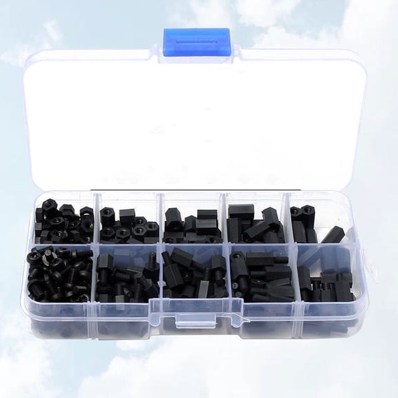 WESIEVYA 300Pcs Black Nylon Insulating Hex Screws for Home Use in Electronics and Office Gear
