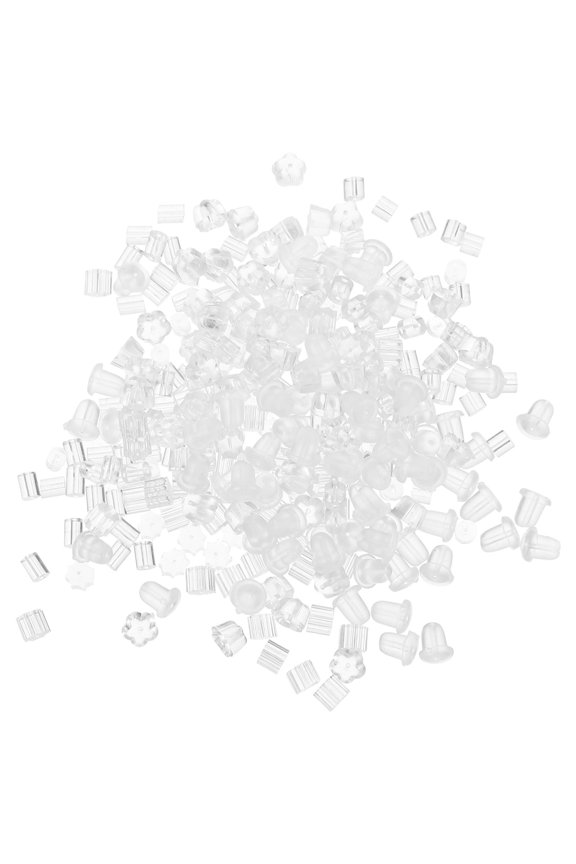 300Pcs Clear Rubber Earring Backs Safe Pliable Ear Pierced Earring Backings