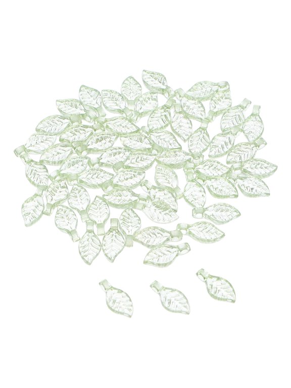 Acrylic Leaf Charms, Light Green, Durable and Elegant, 300Pcs