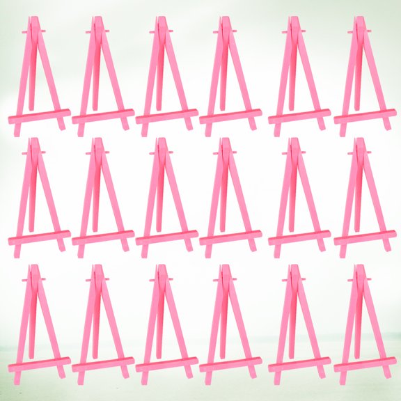 WESIEVYA 30Pcs Mini Paint Stands Tabletop Easel for Painting Use Pink Display Easel