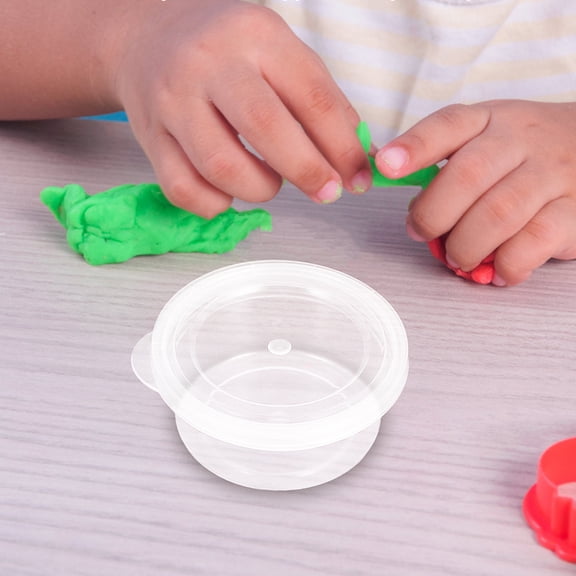 WESIEVYA 30Pcs Mini Plastic Storage Case Round Clear Containers with Tight Lid for Craft Items
