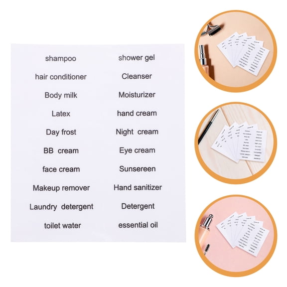 WESIEVYA 30-Pack Labels for Soap Dispensers and Bathroom Containers with Clear English Organization Stickers