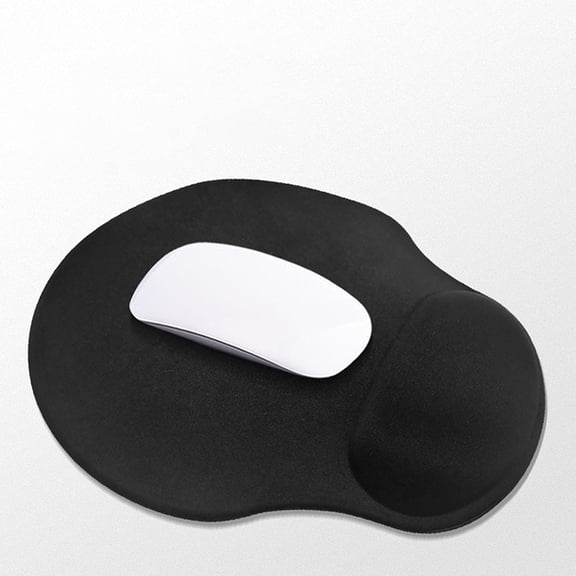 WESIEVYA 3Pcs Ergonomic Mouse Pad Wrist Guard Black Rubber Polyester for Office Workers