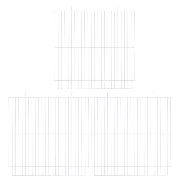 WESIEVYA 3Pcs White Metal Pet Cage Divider Panel Iron Mesh for Small Animal Habitat Partition
