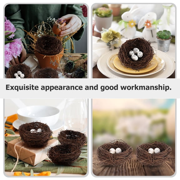 WESIEVYA Artificial Bird Nest with Eggs in Assorted Colors for Home Decoration