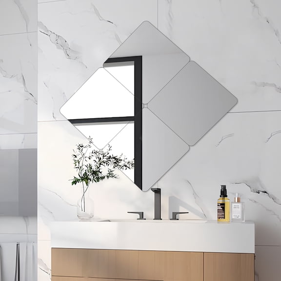 WESIEVYA 4 Pcs Cuttable Mirror Sheets Acrylic Decorative Mirrors For Wall Commercial Spaces