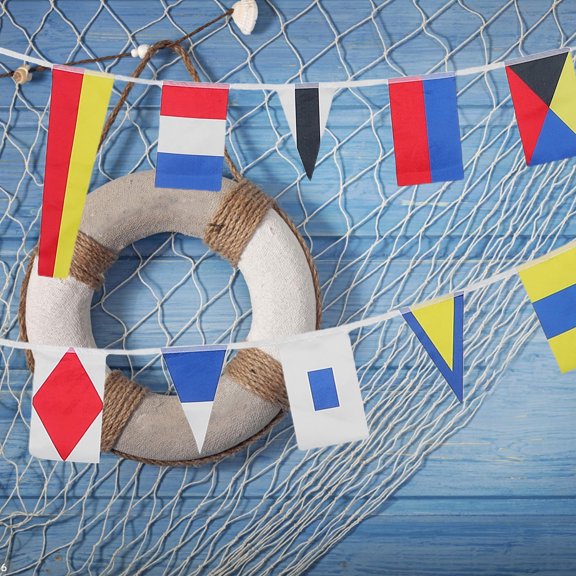 WESIEVYA 40Pcs Durable Nautical Code Flag Set for Boat Signal Communication and Marine Use