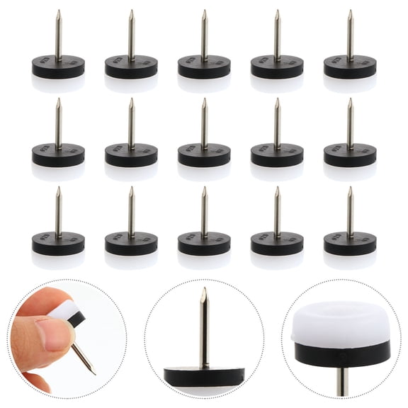 WESIEVYA 40Pcs White Chair Table Glide Pads Nail-on Furniture Floor Scratch Protectors