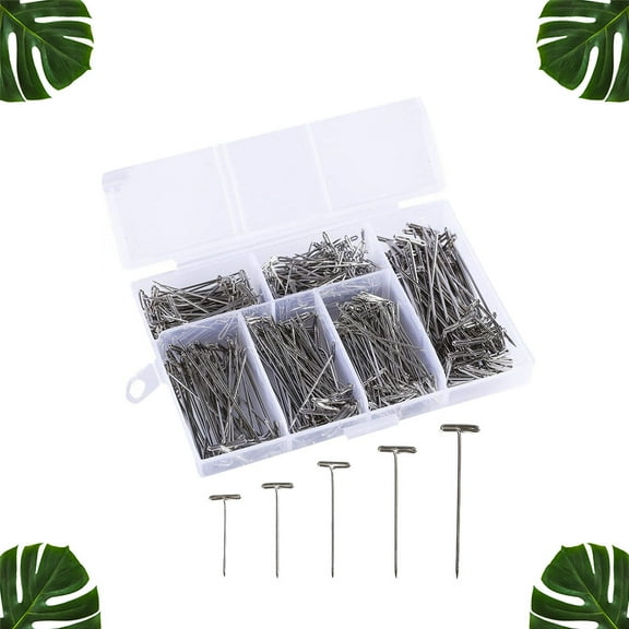 WESIEVYA 450Pcs T Shaped Needles for Wig Making and Display Cases in Stainless Steel