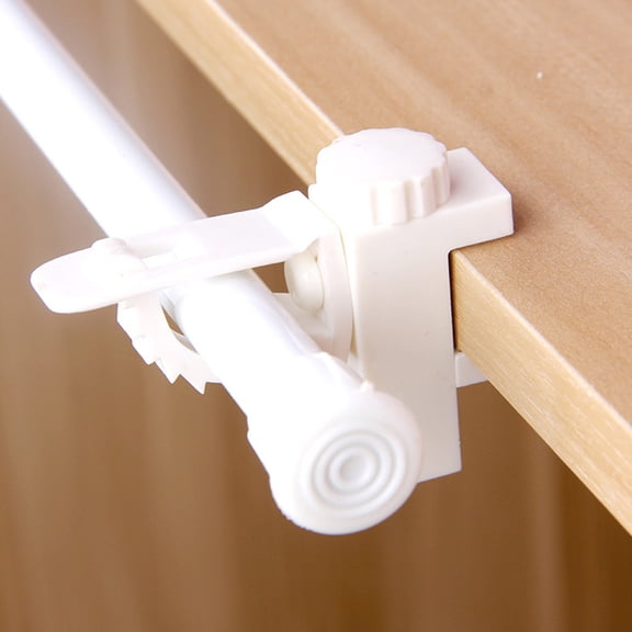 WESIEVYA Adjustable Rod Support Holder No Drill Nonslip Clamp PP ABS White 4Pcs
