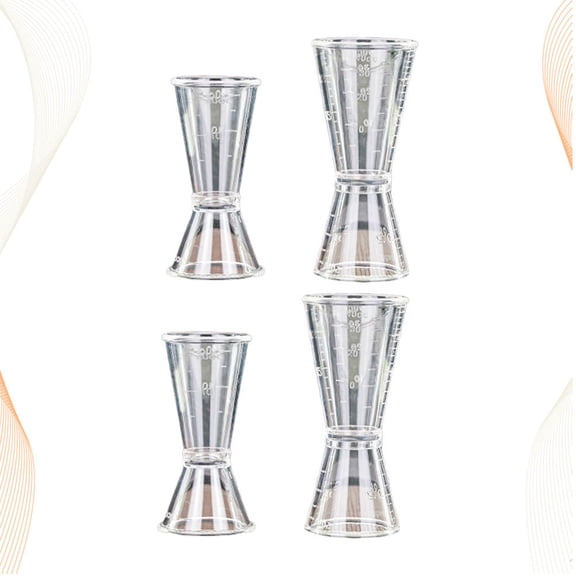 WESIEVYA 4Pcs Double Head Measuring Cup with Precise Graduations for Bar and Cocktail Use
