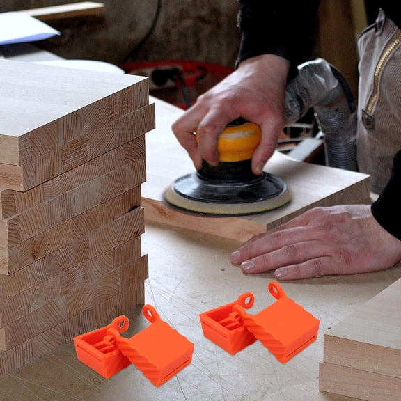 WESIEVYA 4Pcs Orange Strap Clamps Blocks for Woodworking Featuring User Friendly Installation