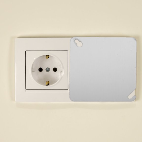 WESIEVYA 4-Pack Plated Metal Electrical Panel Cover Plates with Smooth Blank for Custom Labeling