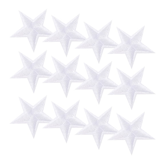 WESIEVYA 50Pcs Sewing Stars Embroidered Appliques for Diy White Polyester