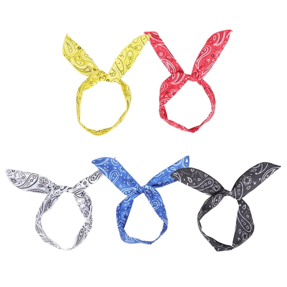 WESIEVYA 5-Pack Twisted Bow Wire Headbands in Assorted Colors, Cute and Stylish Hair Accessories for Women and Girls