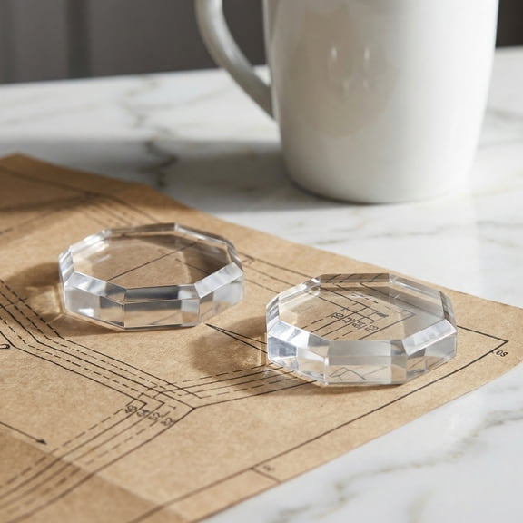 WESIEVYA 5Pcs Crystal Glass Fabric Weights for Sewing Precise Fabric Cutting and Quilting