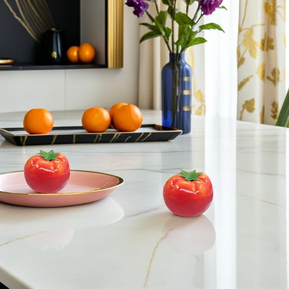 WESIEVYA 5Pcs Decorative Tomato Photo Props Red Artificial Lifelike Fruit Models for Room Display