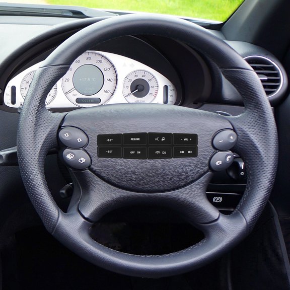 WESIEVYA 5Pcs Durable Black PVC Auto Steering Wheel Repair Stickers for Easy Installation