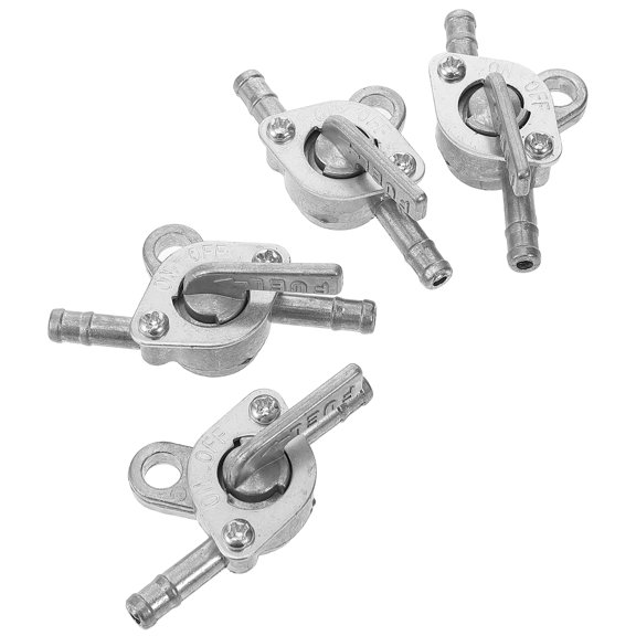 WESIEVYA 5Pcs Metal Inline Fuel Tank Valve Silver Cautery Zinc Fuel Shut Off Maintenance