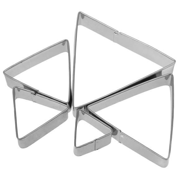 WESIEVYA 5Pcs Triangle Stainless Steel Biscuit Cutter Set Cake Mold for Baking and Fondant Work
