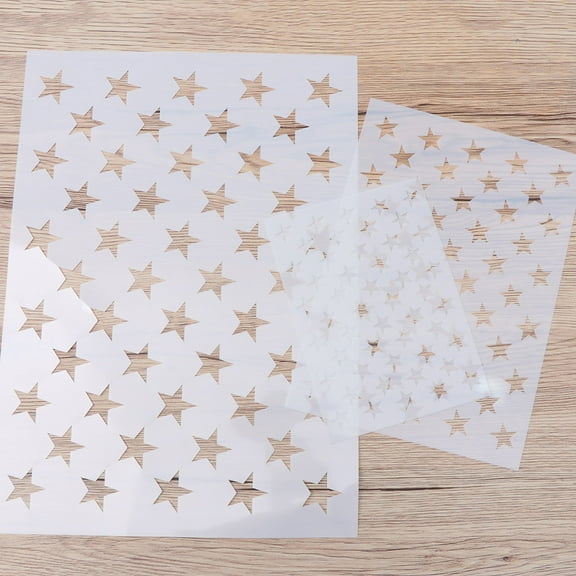 WESIEVYA 5Pcs White Versatile Star Stencil Templates for Independence Day Craft Projects
