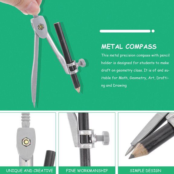 WESIEVYA 5Pcs Woodworking Compass with Hard Tips and Non Slip Grip for Accurate Circle Lines