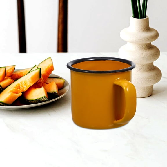 WESIEVYA 6 Pcs Enamel Ceramic Cup for Home Use in Vintage Style and Random Color