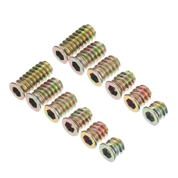WESIEVYA 60Pcs Flanged T Nuts Internal Threads for Home Furniture Installation and Shipping Crates