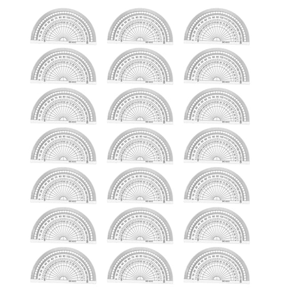 WESIEVYA 60Pcs Transparent Geometry Protractors for Precise 180 Degree Angle Drawing