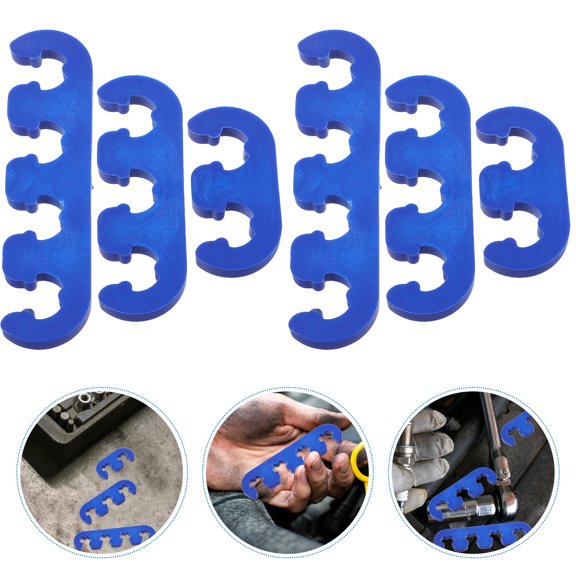 WESIEVYA 6Pcs Blue Ignition Wire Separator and Holder Set Compatible with General Motor Vehicles