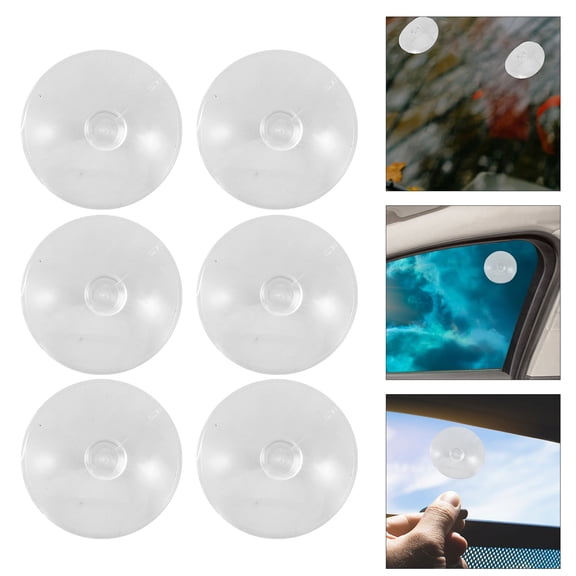 WESIEVYA 6Pcs Clear PVC Suction Cups for Car Window Sunshade Easy Install and Remove