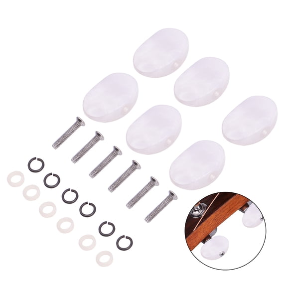 WESIEVYA 6Pcs Guitar Tuning Peg Button Polished Assorted Color Replacement for Acoustic Guitars