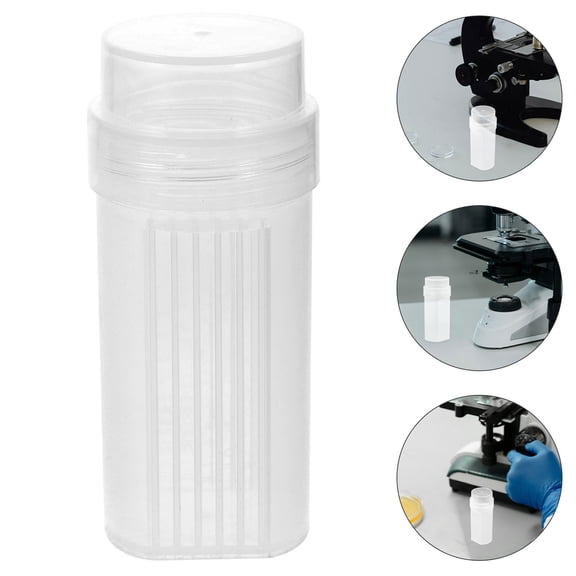 WESIEVYA 6Pcs Transparent Plastic Staining Jar with Lid for Laboratory Microscope Slide Staining