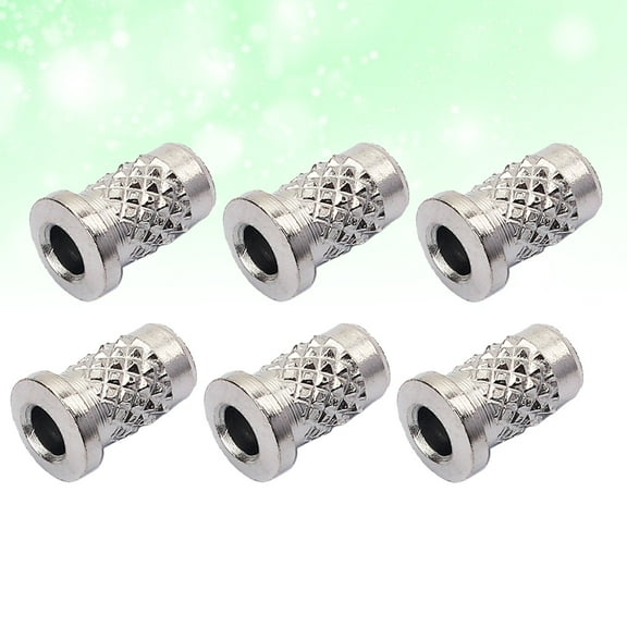 WESIEVYA 6Pcs Plated Silver Through Body Ferrules for Guitar String Repair and New String Builds